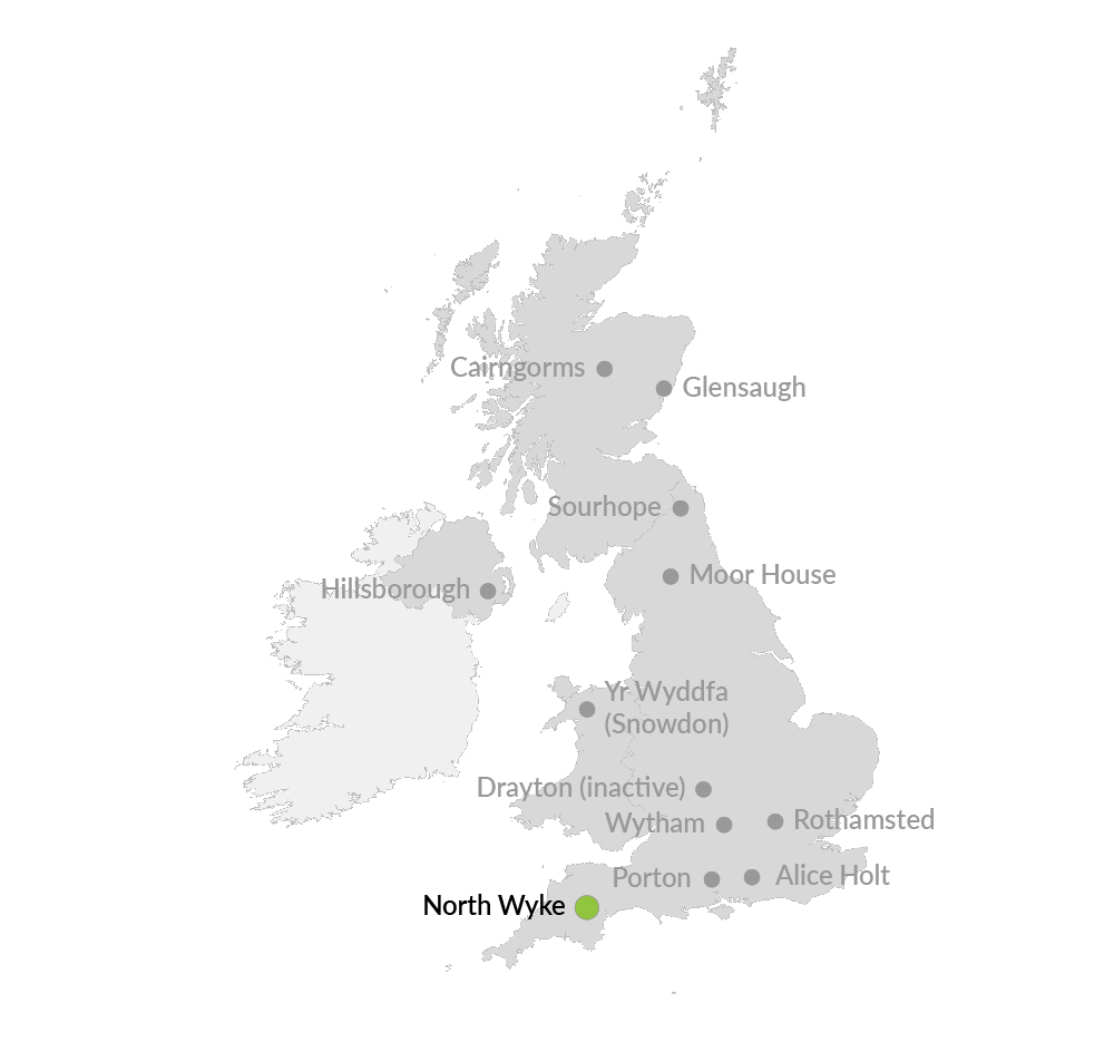 North Wyke locator map