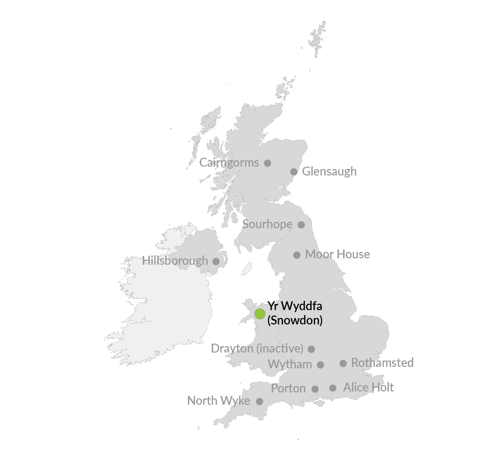 Yr Wyddfa / Snowdon locator map
